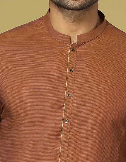 RUST COTTON KURTA BY J.