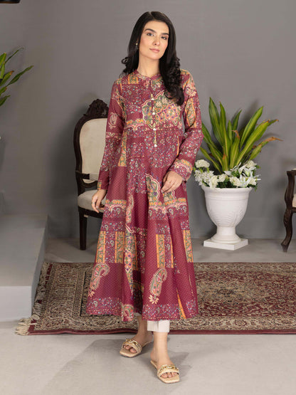 Maroon 1 Piece Printed Lawn Shirt By limeLight