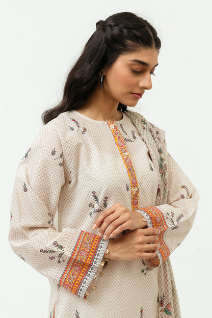 Printed Shirt With Dupatta BY BEECHTREE