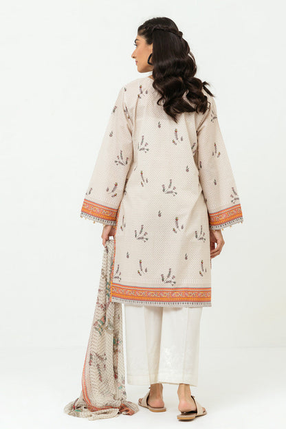 Printed Shirt With Dupatta BY BEECHTREE