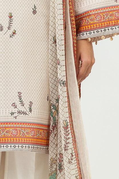 Printed Shirt With Dupatta BY BEECHTREE