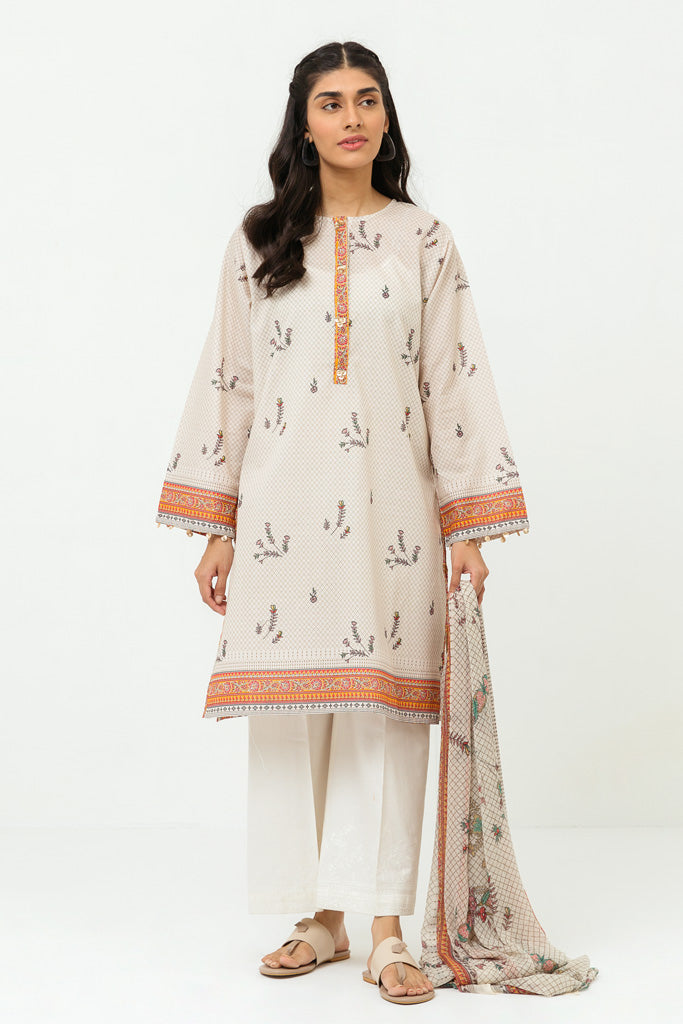 Printed Shirt With Dupatta BY BEECHTREE