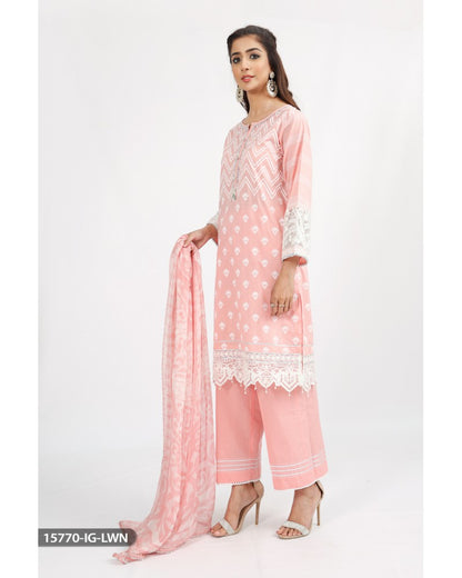 3Pcs  Embroidered Lawn Dress By Sha Posh