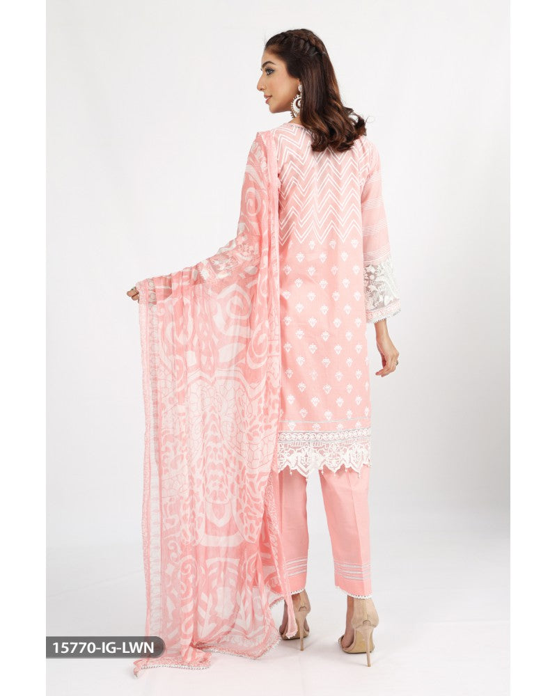 3Pcs  Embroidered Lawn Dress By Sha Posh