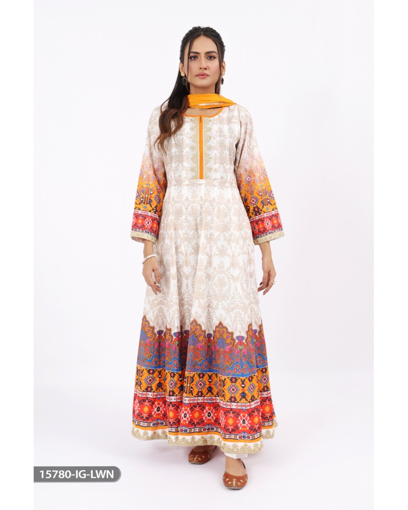 Casual Printed & Tilla Embroidered 3PCS Lawn Dress By Sha Posh