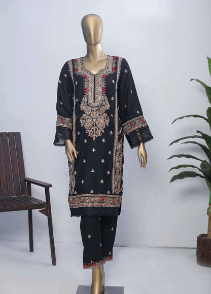 Black 2 Piece dhanak ChikanKari Stitched