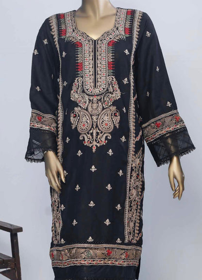 Black 2 Piece dhanak ChikanKari Stitched