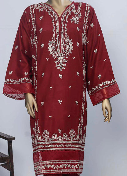 Maroon 2 Piece ChikanKari Stitched Suit -bin saeed