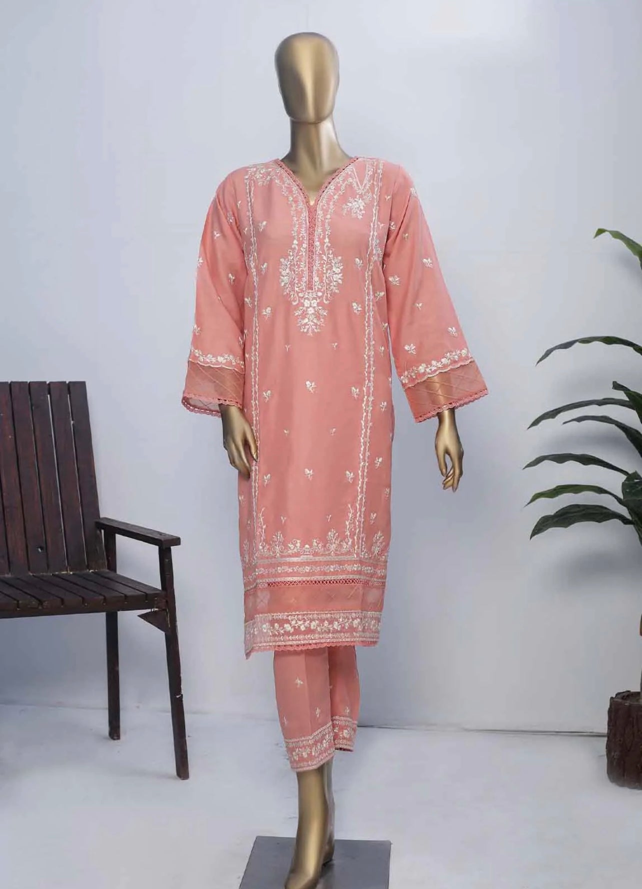 2 Piece ChikanKari Stitched Suit -bin saeed