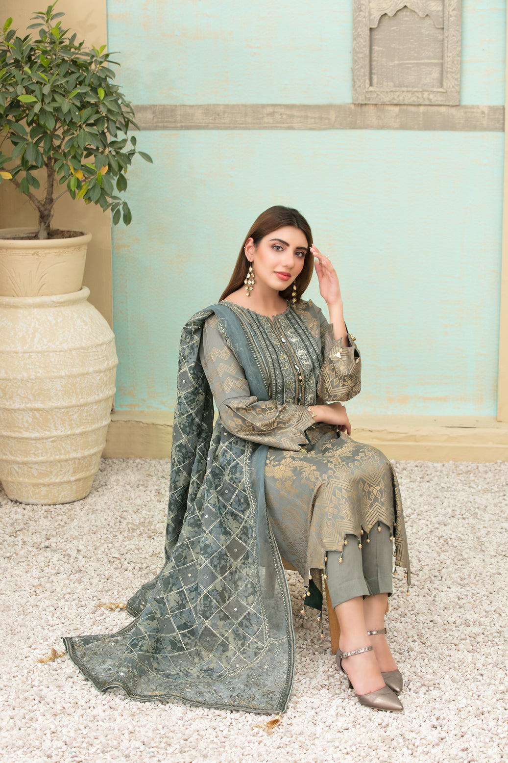 Banarsi Gala 3 Piece Semi-Stitched Collection By Tawakkal