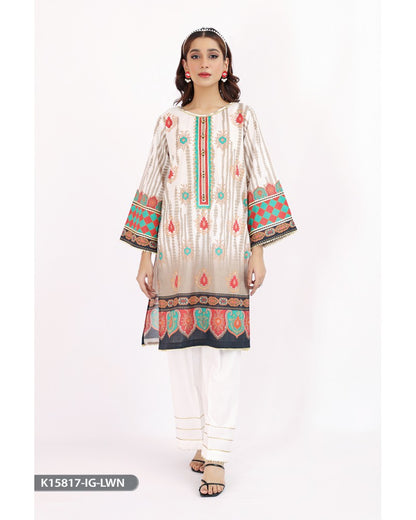 off-white lawn kurti-Sha Posh