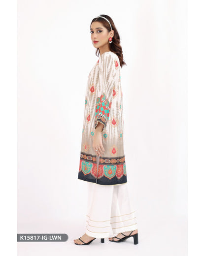 off-white lawn kurti-Sha Posh