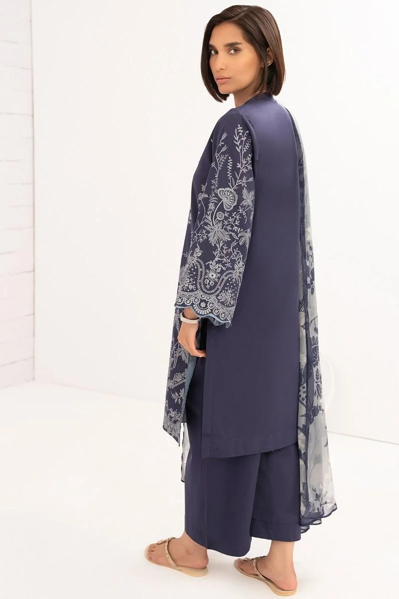 3 Pc Embroidered Lawn Outfit By Alkaram