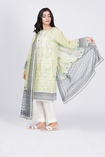 Pale Green Embroidered 2PCS Suit-Zellbury