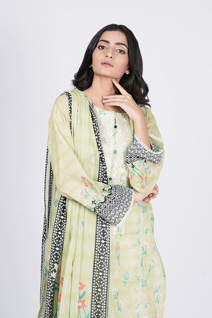 Pale Green Embroidered 2PCS Suit-Zellbury