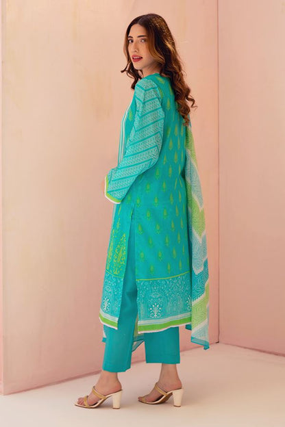 Niagara Blue 3PCS Lawn Suit-Zellbury